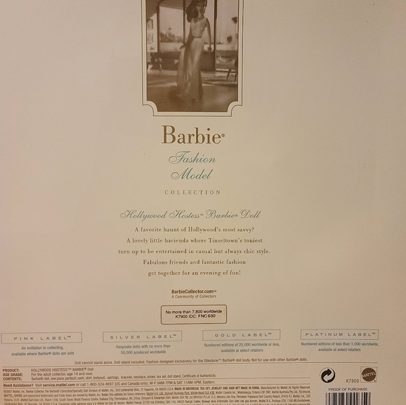 Hollywood Hostess Gift Set Silkstone Barbie Doll (Barbie Fashion Model Collect) - Picture 3 of 3
